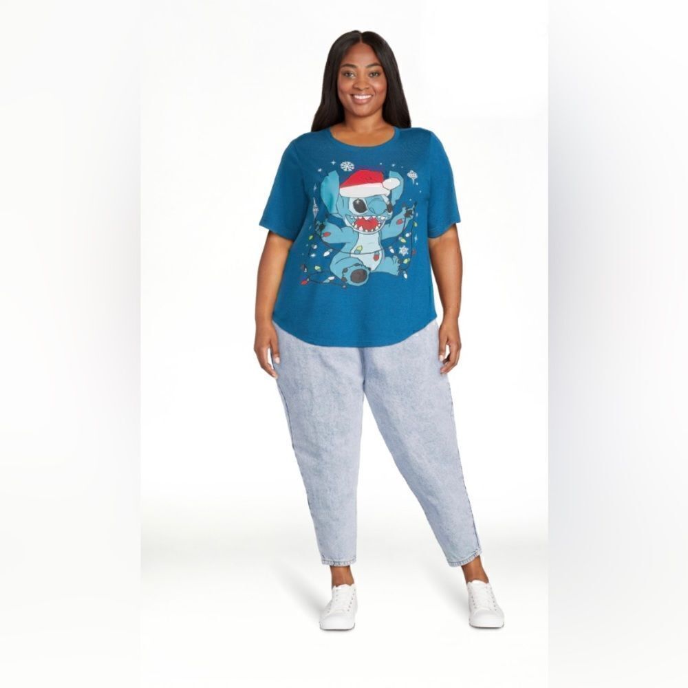Disney Stitch Short Sleeve Christmas Graphic Tee sz XXL (19)